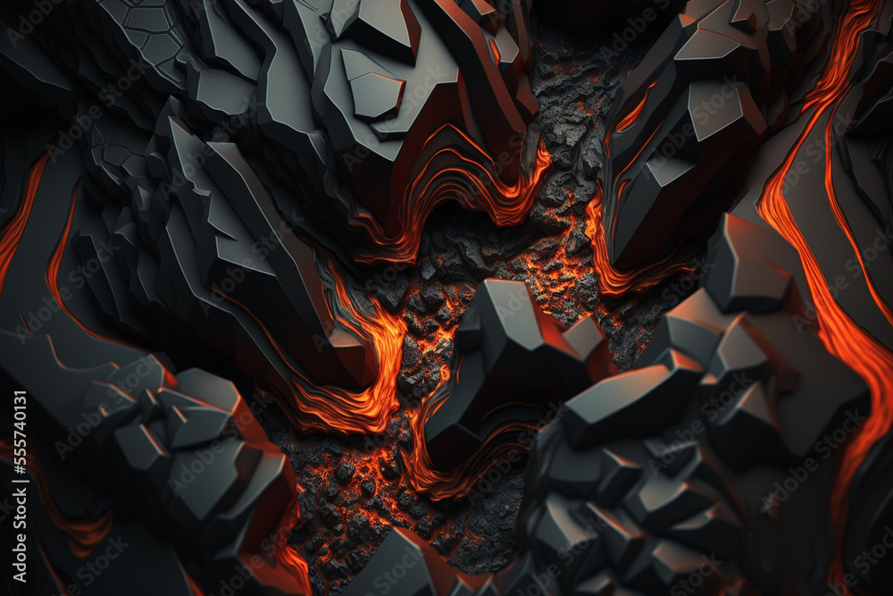 Obraz premium fire flames black stone background. generative ai
