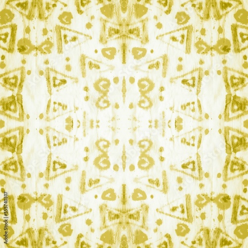 White Batik. Gold African Aztec. White Batik. © Alina
