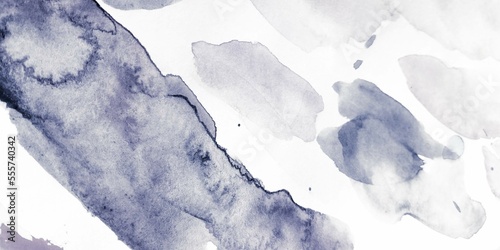Motion Ink Design. Indigo Watercolors Texture. Black Ink Graphic Element. Colorless Hand Painted Colours. White Universal Art.
