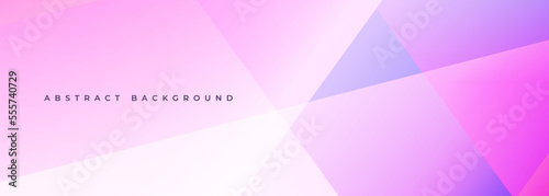 Pastel pink modern abstract wide banner with geometric shapes. Pink abstract background. Vector illustration