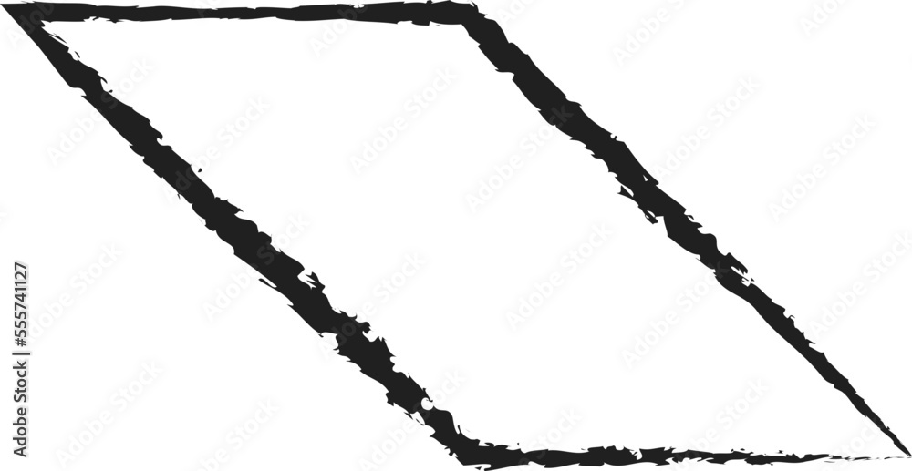 Black sketchy parallelogram icon Stock Vector | Adobe Stock