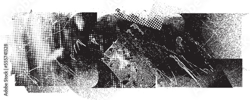 Glitch distorted grunge layer  . Noise destroyed texture . Trendy defect error shapes . Overlay grunge texture . Distressed effect .Vector shapes with a halftone dots screen print texture.