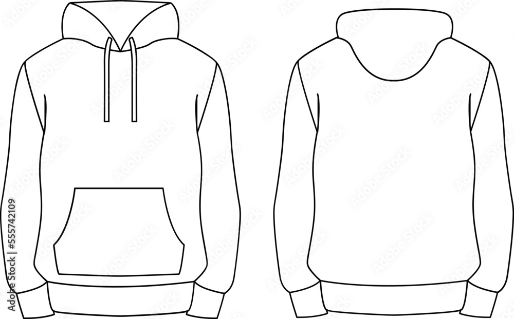 Hoodie Apparel Blank Fashion Graphic Template Illustration Stock