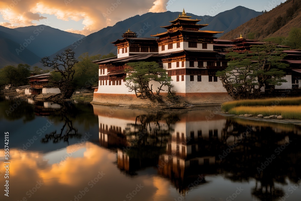 Naklejka premium Punakha Dzong, Bhutan