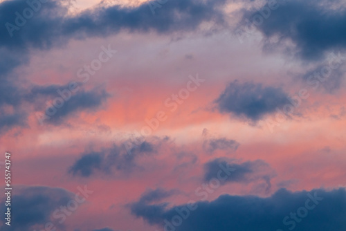 sky with clouds and lots of colours at sunset