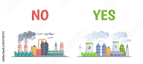 Industrial enterprise with a pipe. The concept of urban infographics. Vector illustration of factory types