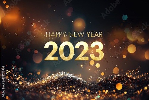 Stampa su tela arrière plan décoratif de nouvel an 2023 de fête avec paillettes et magie abstra