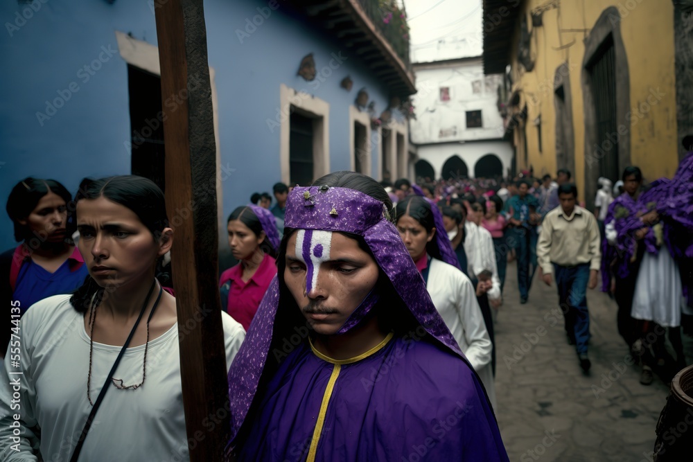 SEMANA SANTA, GUATEMALA, Holy Week procession of Semana Santa in Antigua, Guatemala