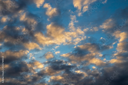 sky with clouds  and lots of colours at sunset