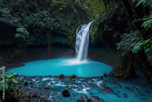 Rio Celeste waterfall, Tenorio National Park, Costa Rica photo