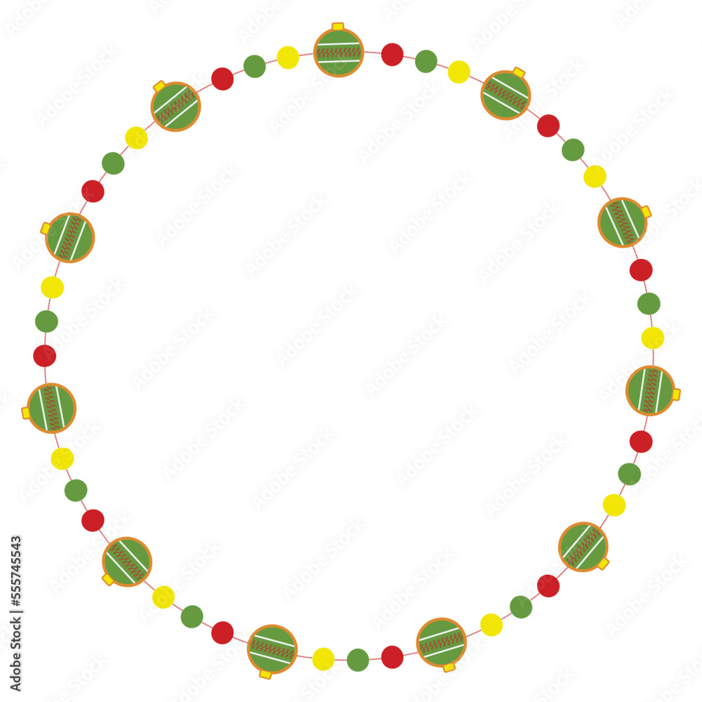 Christmas frame with gingerbread xmas balls decorations. Round Xmas decorative border isolated on white background. Vector illustration. Christmas frame with gingerbread xmas balls decorations. Round Xmas decorative border isolated on white background. Vector illustration.