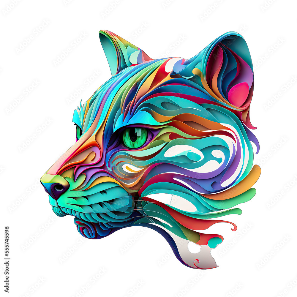 Fototapeta Multicolored animal 3d for t-shirt printing design and various uses