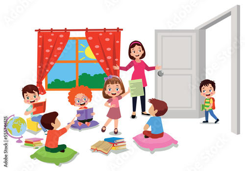 cute students in class at school
