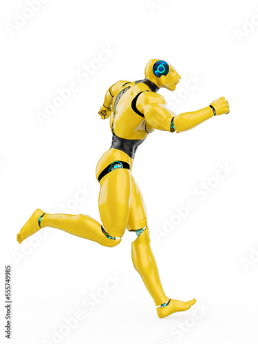 cyber tiger is running side view