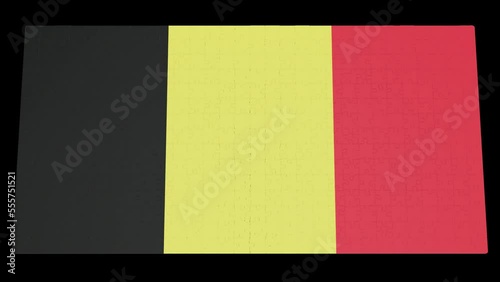Six different clips to collect puzzle pieces in which the flag of Belgium appears Isolated by Alpha channel (transparent background) to enhance any animation movie or Cinematic clips or film project