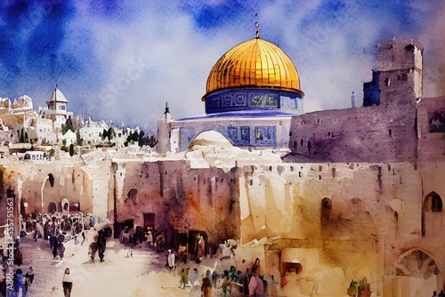  jerusalem israel bright abstract art.