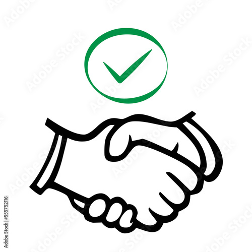 Commitment vector icon design. Isolated Two hands performing a handshake gesture, indicating a cordial greeting between friends or associate