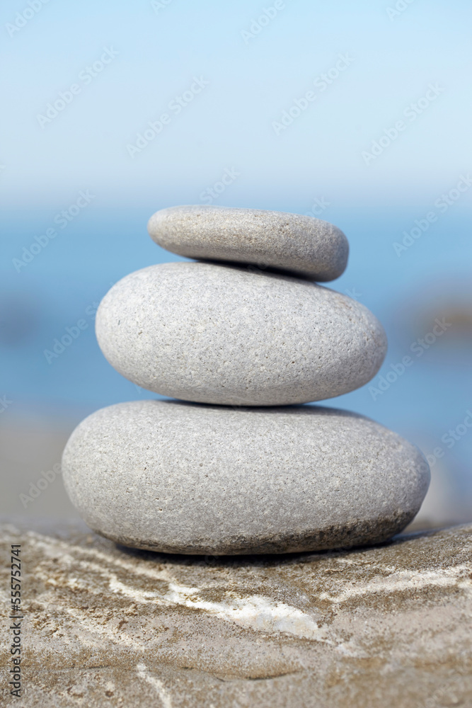 Stacked Balanced Stones, Biarritz, France Stacked Balanced Stones, Biarritz, France