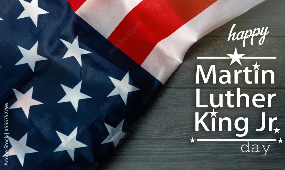 Fototapeta premium info card for national federal holiday in USA MLK background 