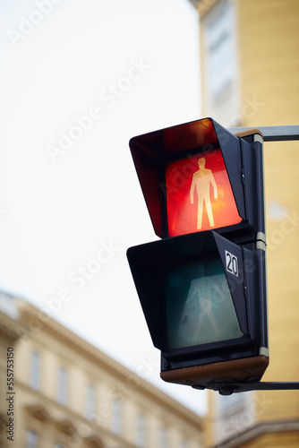Red Traffic Light for Pedestrians, Vienna, Austria photo