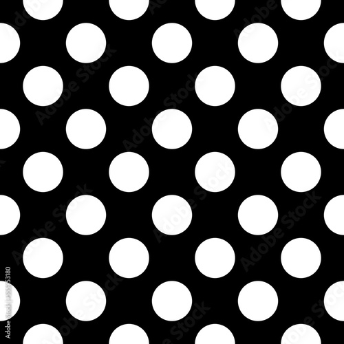 Seamless pattern. Big dots wallpaper. Circles ornament. Polka dot motif. Circular figures backdrop. Rounds background. Vector image. Dotted motif. Digital paper, textile print, web design, abstract