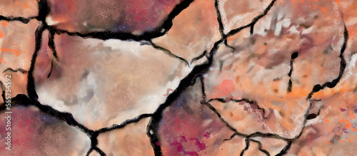 Crack. Watercolor texture design background