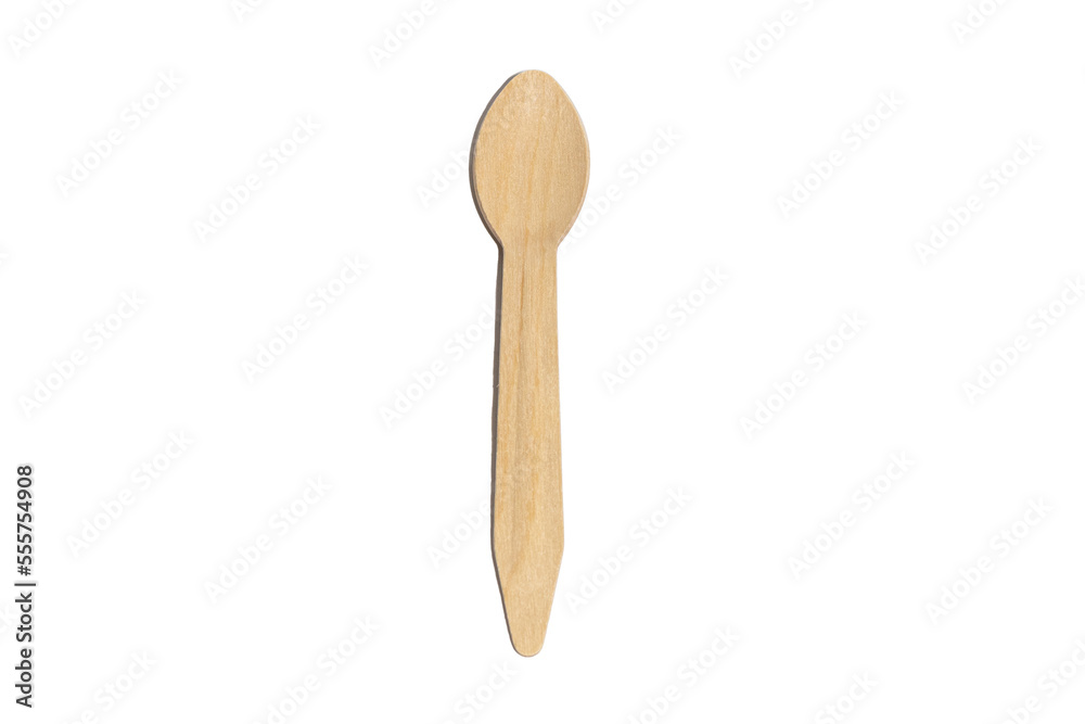 An eco friendly wooden spoon isolated on a white background An eco friendly wooden spoon isolated on a white background