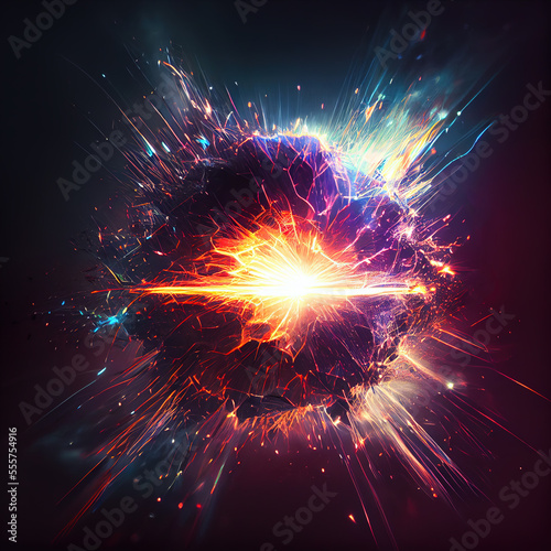 Exploding planet in deep space