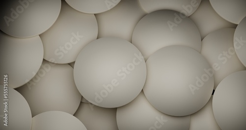 background of bright disks, cream color, abstraction, 3d render