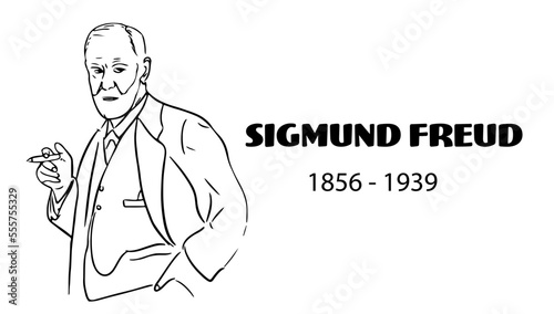 Sigmund Freud portrait sketch vector