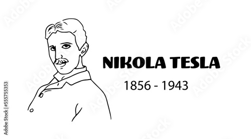 Nikola Tesla portrait sketch vector