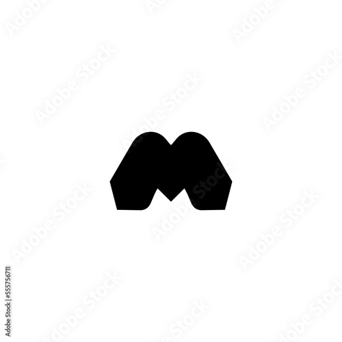 M icon. Simple style poster background symbol. M brand logo design element. M sign. M t-shirt printing. Vector for sticker.