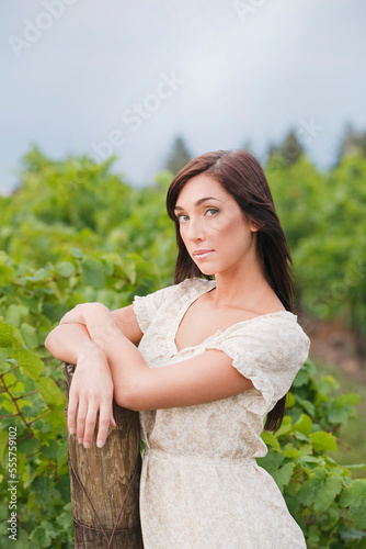 Portrait of Woman in Vineyard photo