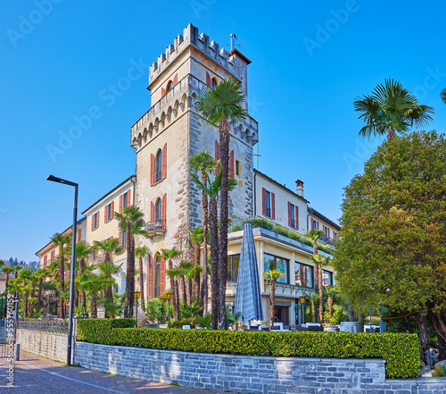 The palm garden around vintage mansion, Ascona, Switzerland photo