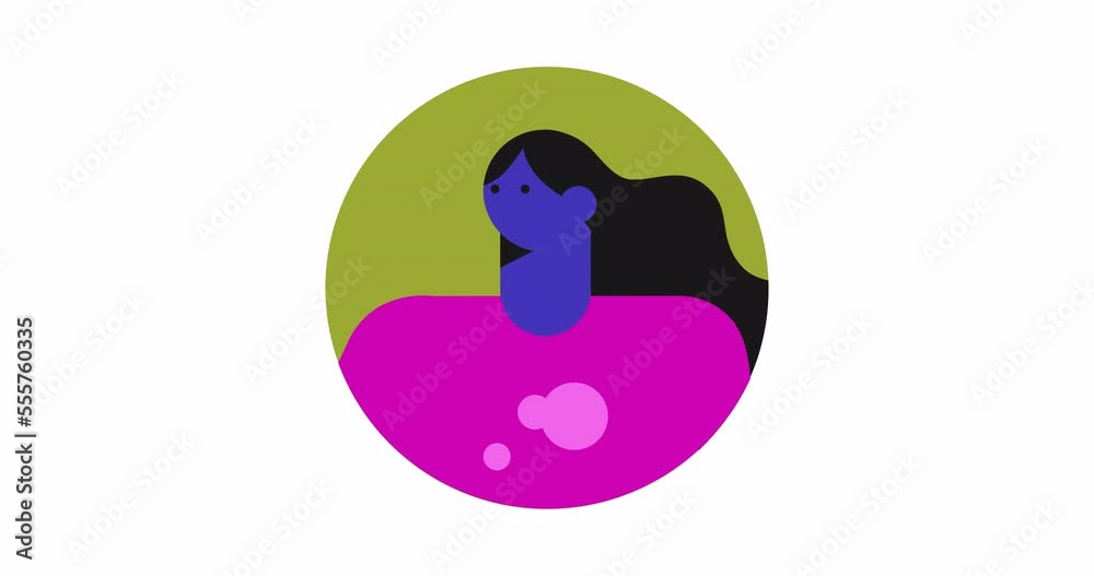 Female character. 2D animation, Copy space for text. Animated footage 2d flat style. People avatars. Female character. 2D animation, Copy space for text. Animated footage 2d flat style. People avatars.