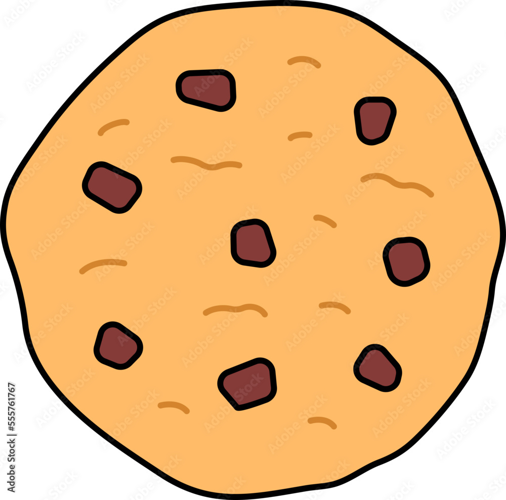 Vanilla Chocolate Chip Cookie Dessert Icon Element illustration colored outline Vanilla Chocolate Chip Cookie Dessert Icon Element illustration colored outline