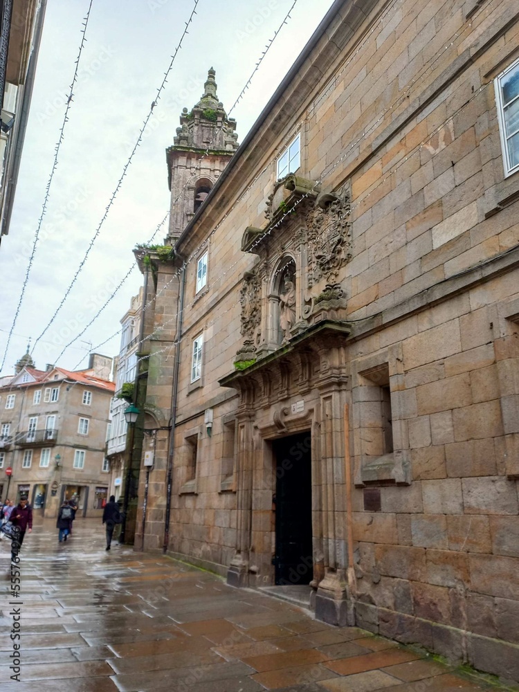 Rúa das Orfas en Santiago de Compostela, Galicia
