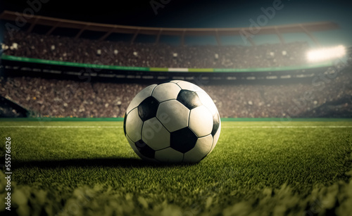 Soccer ball in the center of the stadium. digital art © Viks_jin