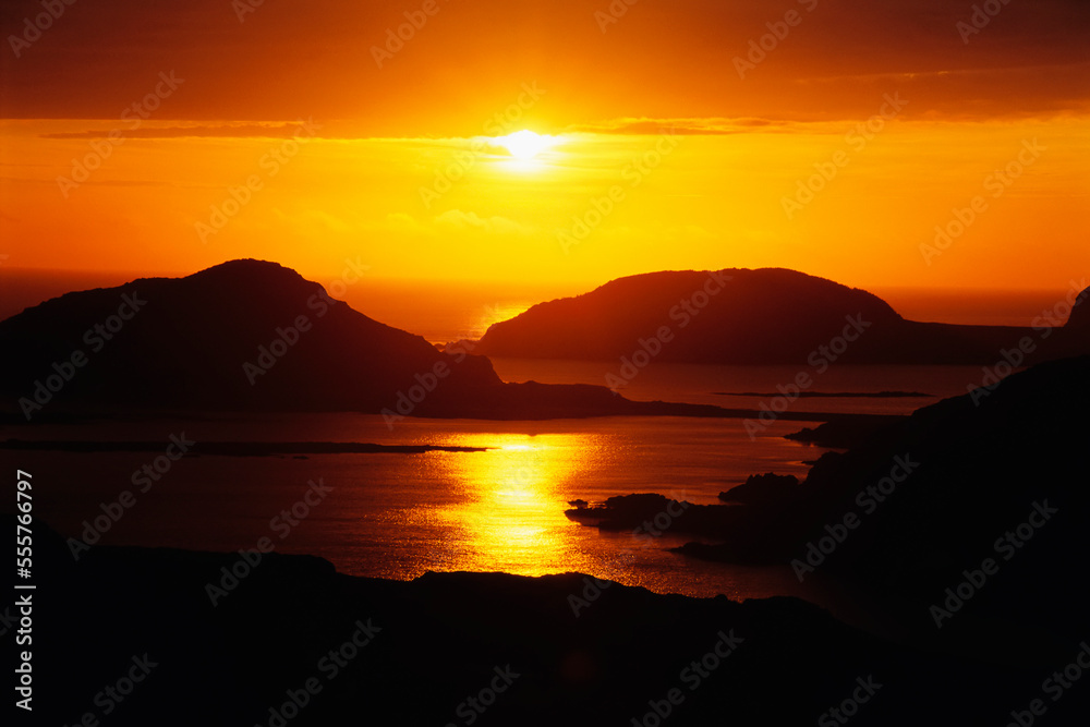 Sunset over Landscape Back Harbour, Twillingate Island Newfoundland and Labrador, Canada Sunset over Landscape Back Harbour, Twillingate Island Newfoundland and Labrador, Canada