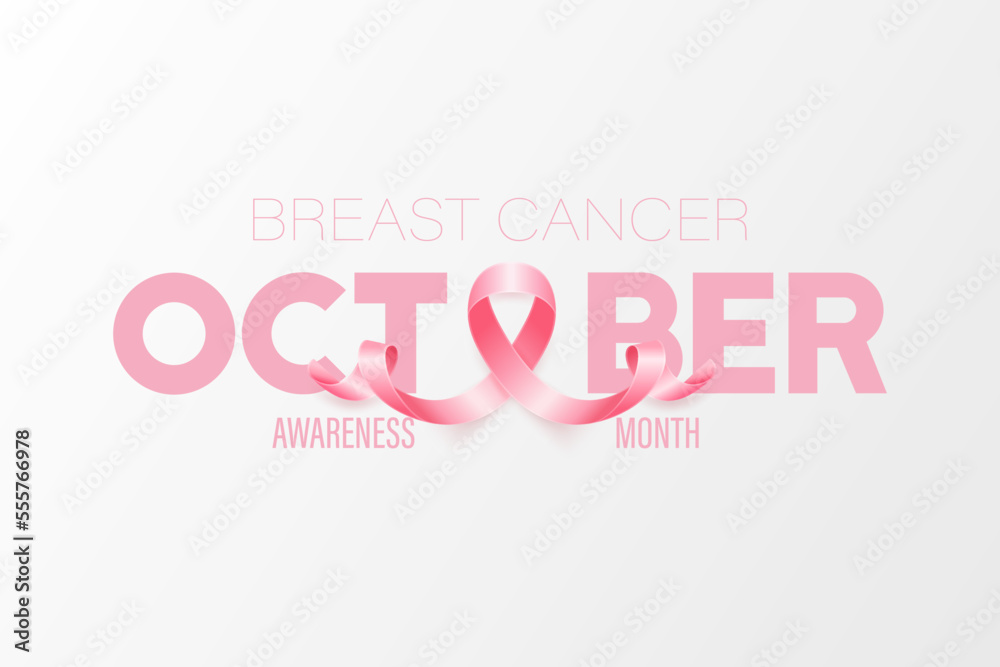 October. Breast Cancer Banner, Card, Placard with Vector 3d Realistic Pink Ribbon. Breast Cancer Awareness Month Symbol Closeup. World Breast Cancer Day Concept October. Breast Cancer Banner, Card, Placard with Vector 3d Realistic Pink Ribbon. Breast Cancer Awareness Month Symbol Closeup. World Breast Cancer Day Concept