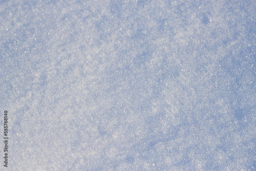 texture of snow with close up in frosty evening