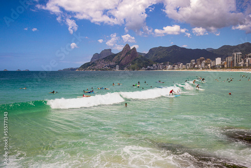 Playa Arpoador, Leblón, Ipanema, Vidigal. Vista desde la piedra Arpoador. Rio de Janeiro - Brasil photo