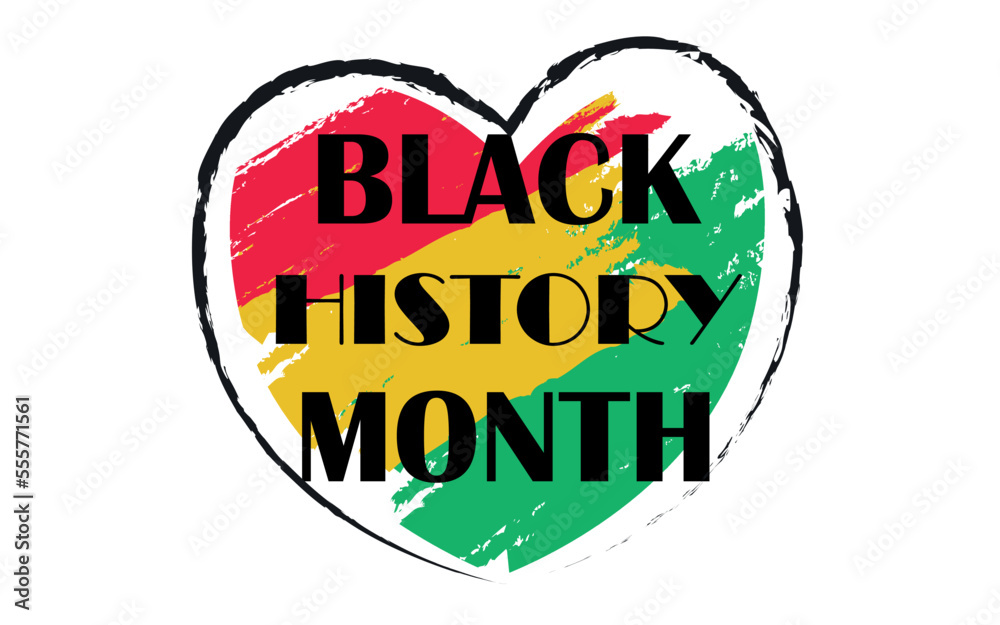 Fototapeta premium Poster for Black History Month with heart