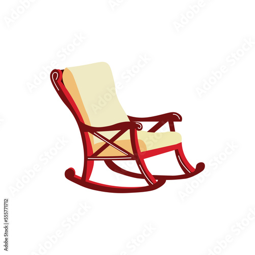 Cozy rocking chair on white background