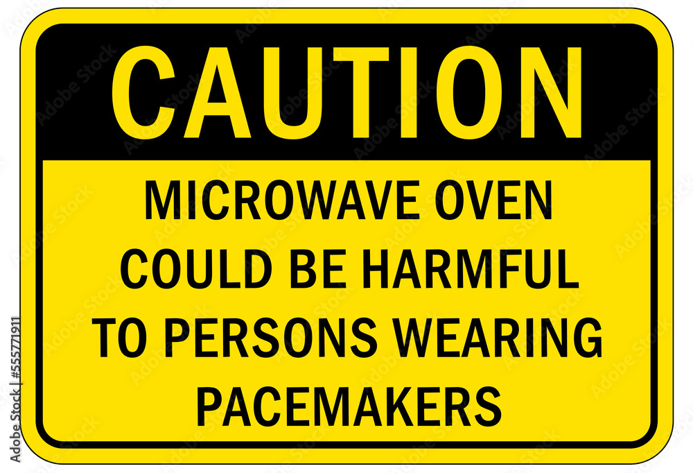 Electrical warning sign and labels microwave oven could be harmful to