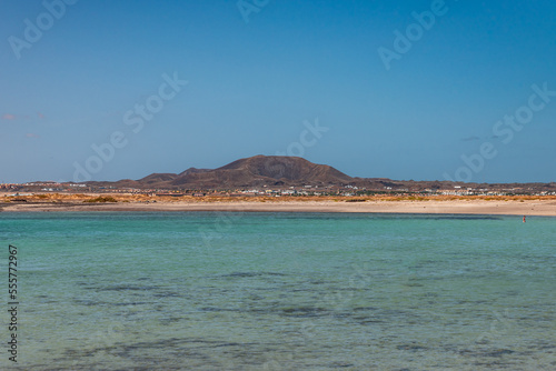 Amazing view of volcanos from the sea in Lanzarote