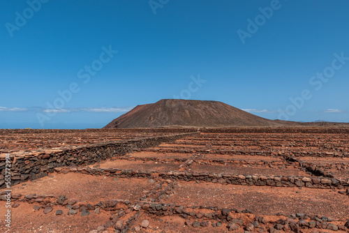 Amazing view of volcanos from the sea in Lanzarote