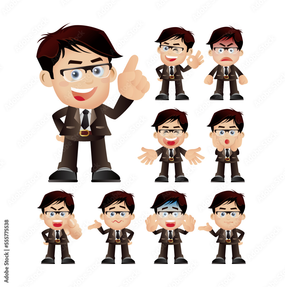Business people expressions with different faces Business people expressions with different faces