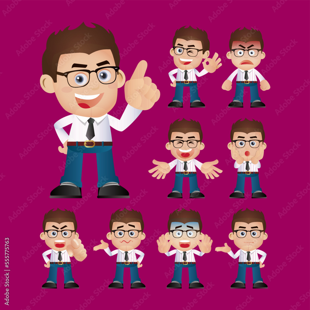 Business people expressions with different faces Business people expressions with different faces