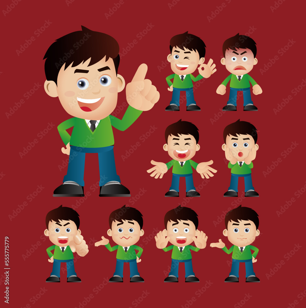 Business people expressions with different faces Business people expressions with different faces